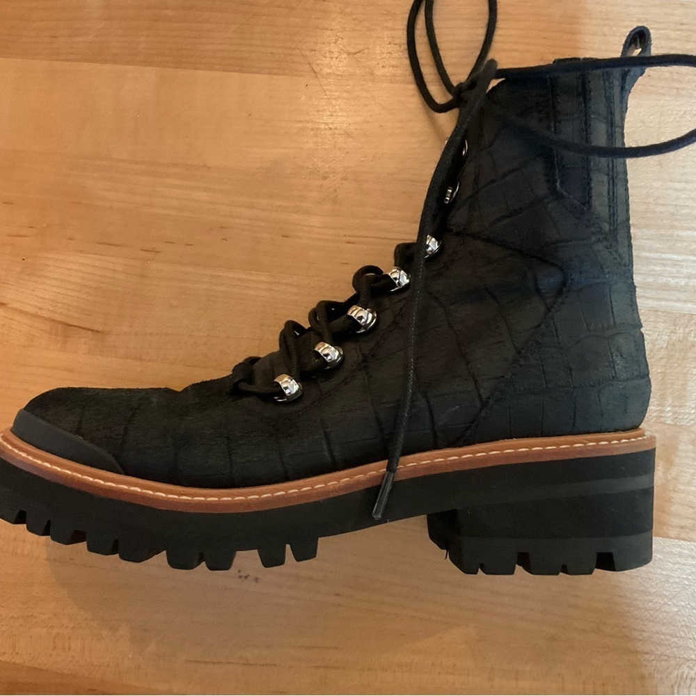 Marc Fisher LTD Black Combat Boots Chunky Lug Sole Y2K Urban Streetwear - Picture 6 of 16